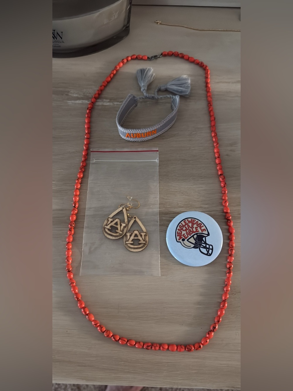 Auburn accessories - bracelet, necklace and pin
